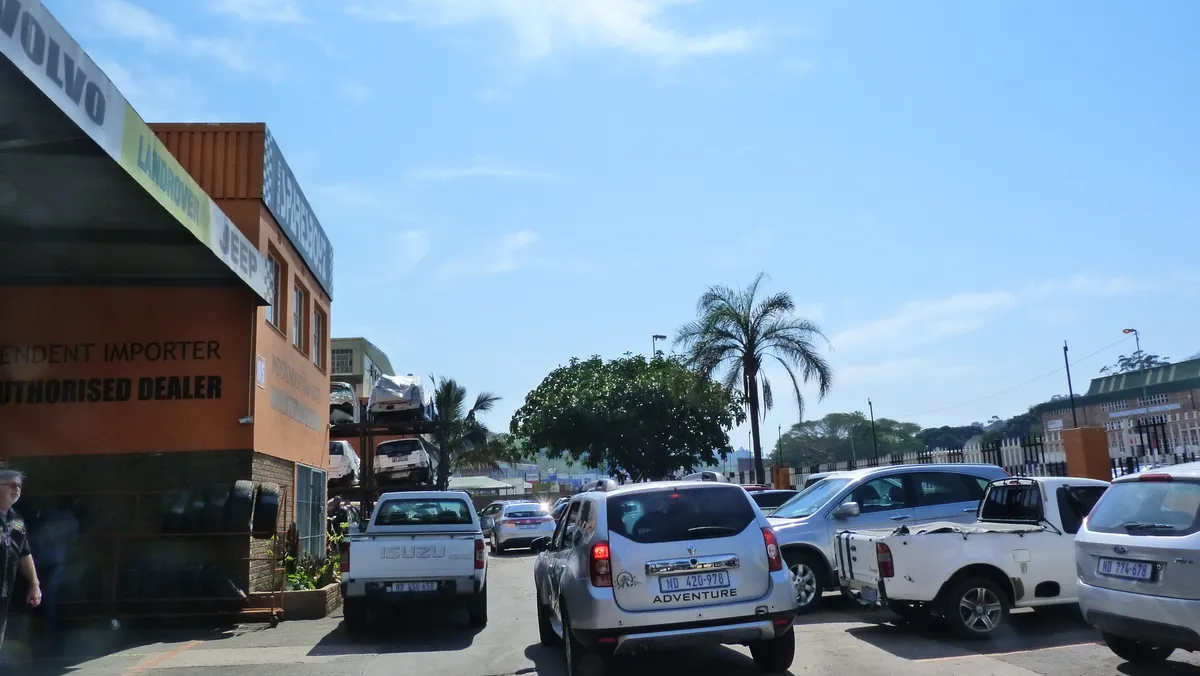 Sparesboyz yard with vehicles and Kia parts in Briardene, Durban
