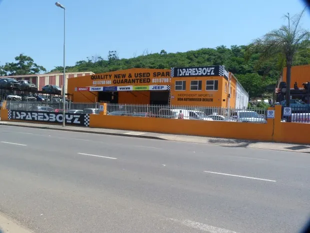 Sparesboyz auto parts store front in Durban, home of Pro Kia Spares